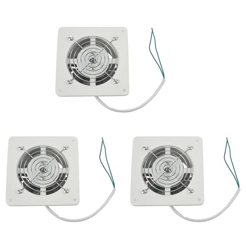 dissot 3piezas 4 Pulgadas 20W 220V Ventilador de Escape de Alta Velocidad Extractor Ventilador Pequeño de Vidrio de Ventana de Pared Colgante de Baño Cocina Inodoro Ventiladores de Escape
