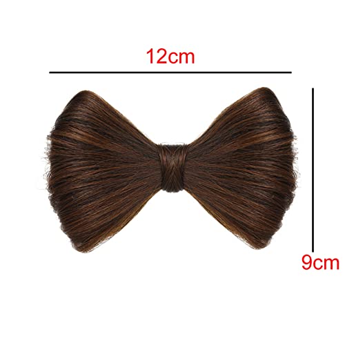 Mollensiuer 2Pcs Bowknot Wig Clips With Fake Hair Buns For Party Hair Styling - Decorative Barrette Hairpieces And Accessories For Women thumb #1