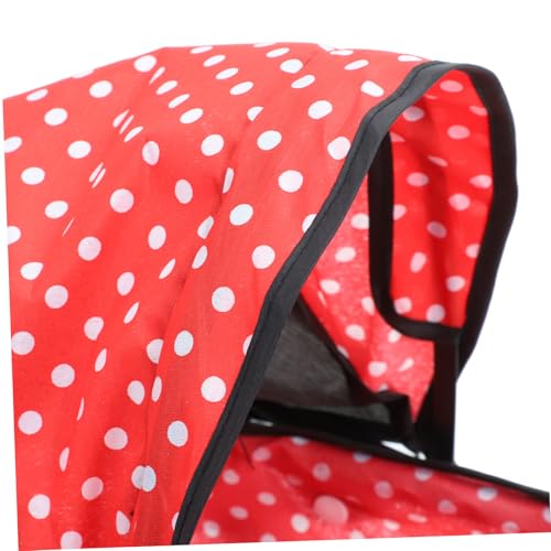 ORFOFE Leichter Puppenwagen mit Roter Schwarzer Punkte Design Realistischer Puppenbuggy für Fördert Kreatives Rollenspiel und Mobiles Geeignet für Mädchen Ab Jahren – Bild 4