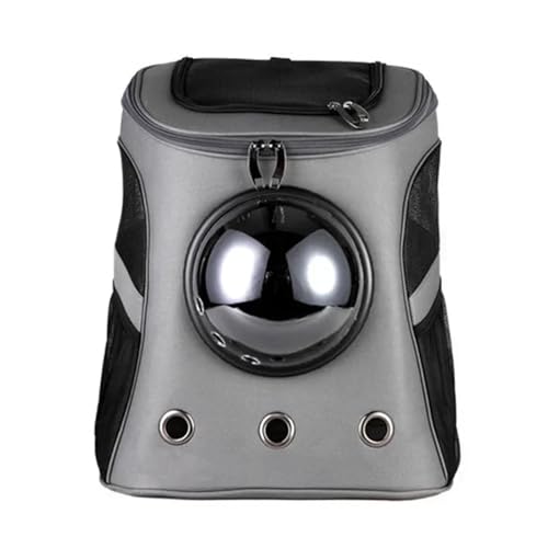 Fat Cat Backpack Carrier Denim Pet with Space Capsule Bubble