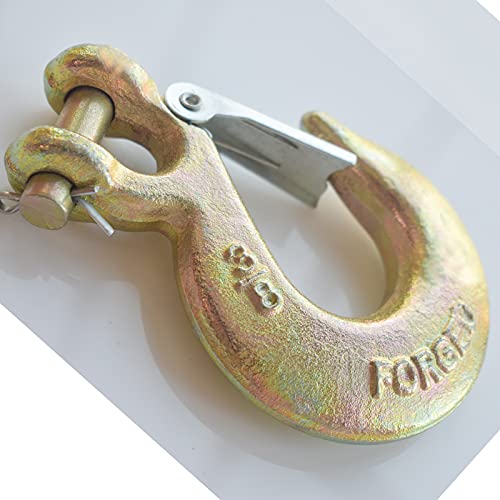 3/8" Clevis Slip Hook With Safety Latch, 4 Pack Heavy Duty Clevis Chian Hook For 3/8" Grade 70 Transport Chain, 6600Lbs Capacity For Heavy Load #TOP5