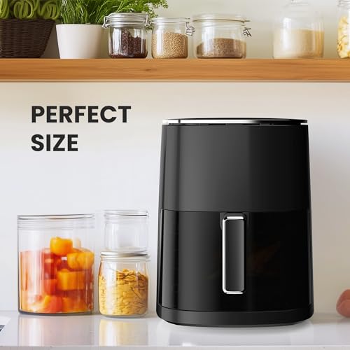 Image of NEWBULIG Air Fryer, 6QT Square Airfryer with Visual Window, 400℉ Fast Heating Air Fryers Oven with Timer, Auto-Off, Non Toxic & Non Stick, Multiple 12 Modes for Roast, Bake, Dehydrate, Fry, Reheat