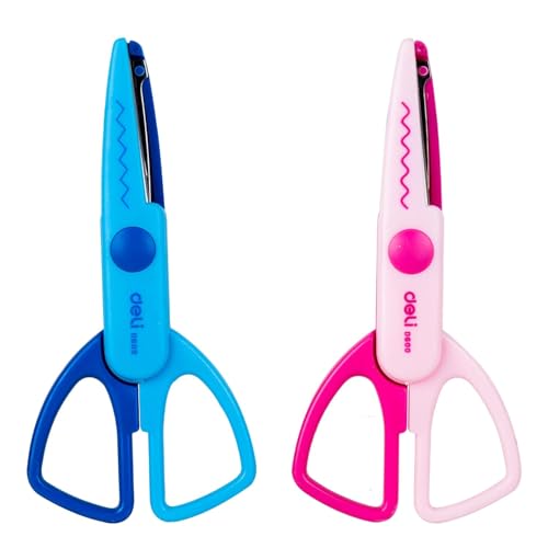 Image of Deli E60001 Zig Zag School Scissor, Art & Craft Scissors (Pack of 1)