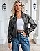 Tanming Womens Leather Jacket Fall Fashion Motorcycle Biker Bomber Jacket Zip Up Winter Coat Outerwear(Grey-M)