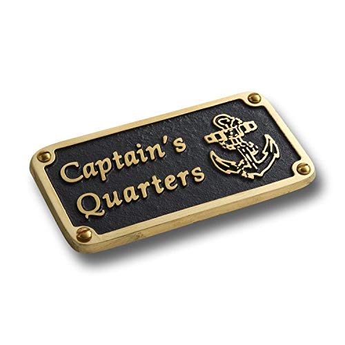 The Metal Foundry Nautical Bathroom Décor Accessories Brass Plaque. Beach Theme Funny Wall Decoration Captain’s Quarters Sign #TOP17