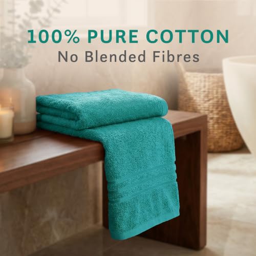 Image of MYTRIDENT Bath Towel | Comfort Living | Quick Drying | Travel Friendly | for Men /Women | 1 Piece Large Size | 100% Cotton 400 GSM | 70 x 140 cms - Sea Green