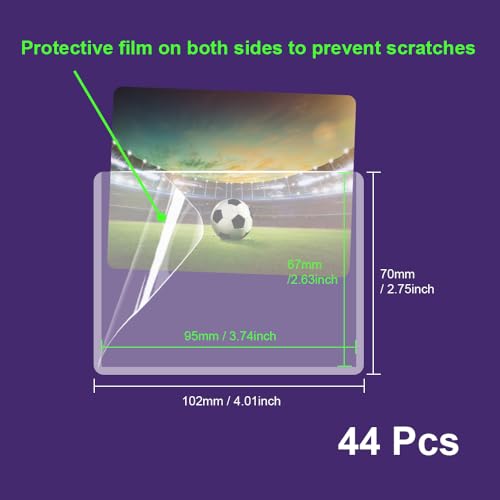 HLIWS Clear Toploaders-44 pcs 102 * 70mm Clear Hard Card Sleeves with Protective Film,for Game/Baseball/Basketball/Photo Card Collection(Horizontal) - Image 2