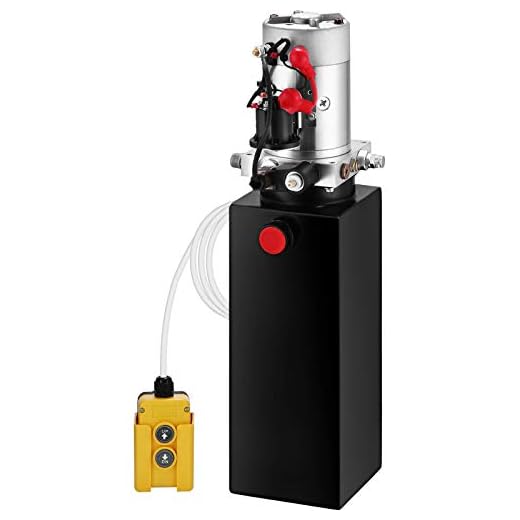 VEVOR Bomba Hidráulica para Remolque de Coches, Depósito de Metal, Bomba Hidráulica Remolque Tanque 12V, Bomba Hidráulica con Efecto Doble para Remolque Volquete (10L, Acción Simple)