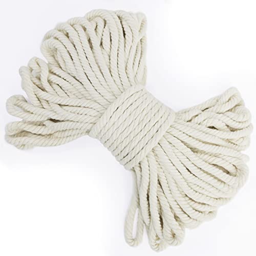LEREATI Macrame Cord 6mm x 20m, Thick Cotton Macrame Rope Yarn Craft String
