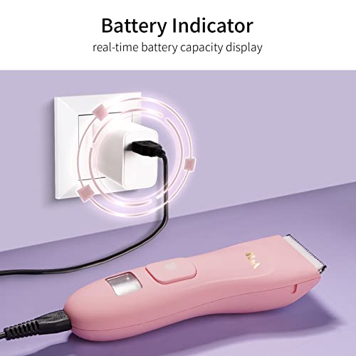 Body Hair Trimmer For Women, Cordless Electric Hair Clippers, Rechargeable Bikini Trimmer With Led Display, Waterproof Ipx7, Adjustable Blade For Haircut, Grooming, Groin, Armpit (Pink) #TOP1