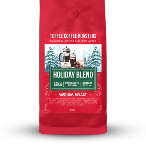 Toffee Coffee Roasters | Holiday Blend| As Seen On Shark Tank | 100% Arabica | Speciality Blend | Freshly Roasted Grounded Coffee | Size: 250gm | Grind: Espresso For Rs. 386