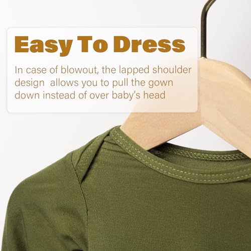 Baby Knotted Gown with Hat Set for Newborn Boy Girl, Ultra Soft Tie Gown with Mitten, Long Sleeve Infant Sleeper 0-3 M3