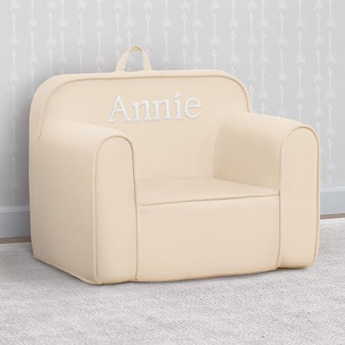 Image of Delta Children Personalized Cozee Chair - Customize with Name - Foam Kids Chair for Ages 18 Months and Up, Oatmeal
