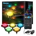 Govee Outdoor Ground Lights, Christmas Decorations, IP67 Low Voltage Pathway Lights 50ft, RGBIC with Warm White, 24 Pack, App Control Walkway Lights with 43 Scene Modes, Sync with Music, 80 LM