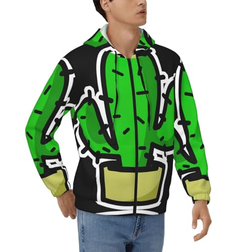 Sweat homme imprimé cactus chaud et zippé pour ne plus craindre le froid