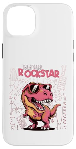 Maths ロックスター、女の子、ピンクトレックス、恐竜の数字。 スマホケース iPhone 14 Plus 用
