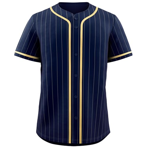 KXK Pinstripe Baseball Jersey for Men Women,Blank Button Down Baseball