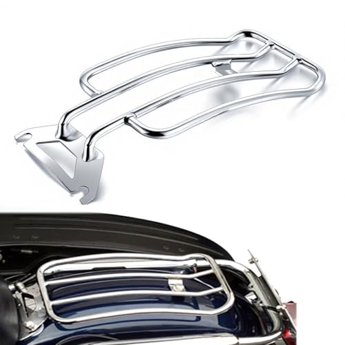 XYZMT Chrome Solo Seat Luggage Rack Fits for Harley Davidson Touring Road King FLHR Touring 1997-2022 (Chrome)