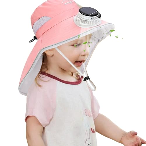 Chapeau de ventilateur solaire rose pour la randonnée et la plage