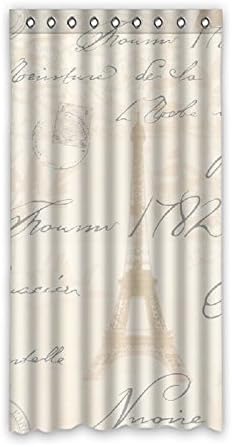 Doubee Eiffel Tower Supersoft Curtain Blackout Polyester Thermal Valance 50"x96"(1 piece)
