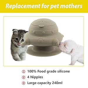 Puppy bottles for nursingpuppy milk feeders for multiple puppies nipplepuppy feeder milk bowl4 nipples silicone puppy nursing stationfeeder bowl for kittens puppiescapacity 240mlgrey   cucciolini doodles