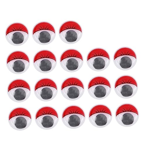 Garneck 100pcs 20mm Red Self-Adhesive Wiggle Eyes for Crafts - Puppets Dolls and Creative Projects for ' Art and Fun Crafting Activities