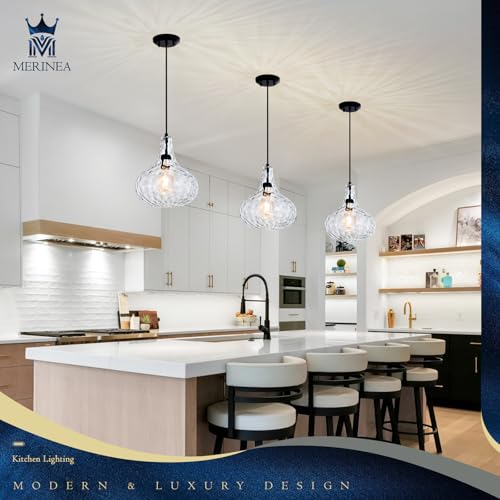 Image of 11 inch Black Hammered Glass Pendant Light, E26 Kitchen Island Light | 11 inch handblown hammered glass pendant light with matte black finish, adjustable cord, E26 base, ideal for kitchen islands