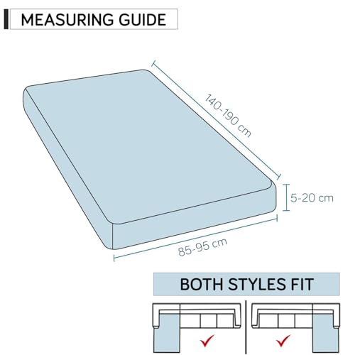 Image of HOKIPO 100% Waterproof Elastic 140gsm Chaise Cover Sectional Couch Covers for L Shaped Sofa, 1 Piece Chaise Cover, Green (AR-5355-GRN)