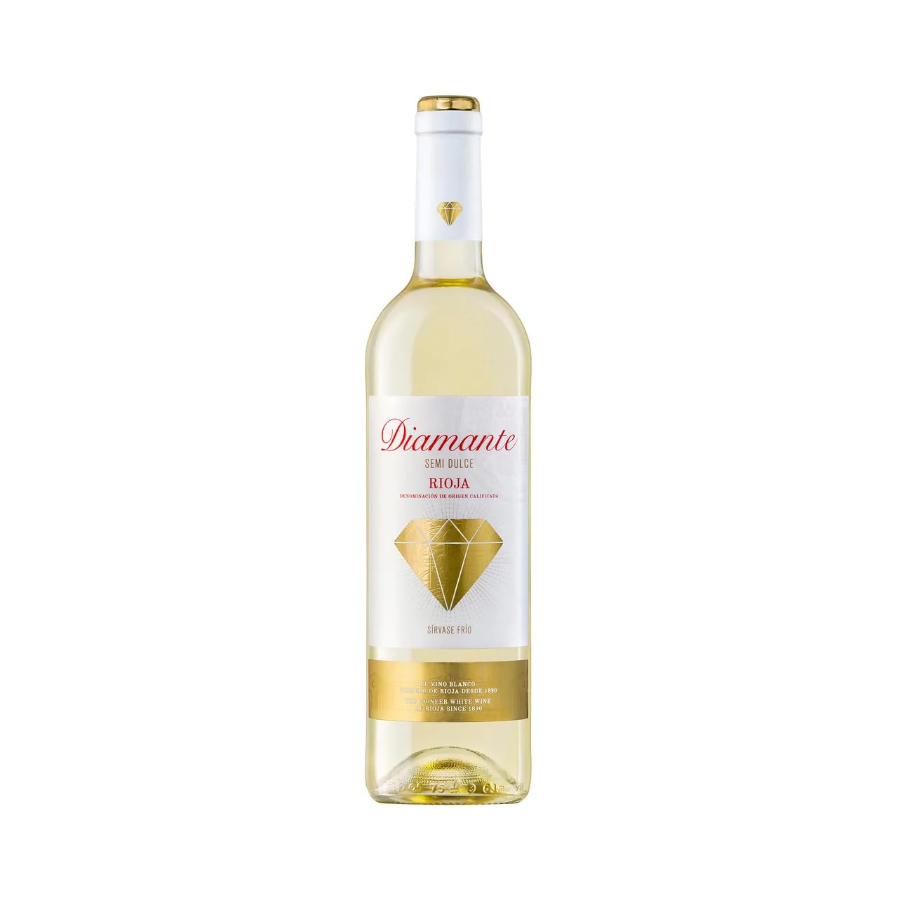 DIAMANTE Halbtrockener Weißwein mit D.O. Ca. Rioja Flasche 75 cl. 4er Pack