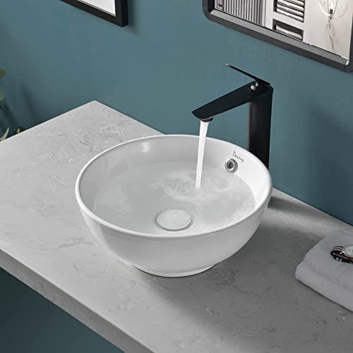Davivy 15'' Round Bathroom Sink with Pop Up Drain,Ceramic Vessel Sink,Bathroom Sinks Above Counter,Bathroom Sink Bowl,White Vessel Sink,Counter top Sink,Round Vessel Sinks for bathrooms Davivy 15'' Round Bathroom Sink with Pop Up Drain,Ceramic Vessel Sink,Bathroom Sinks Above Counter,Bathroom Sink Bowl,White Vessel Sink,Counter top Sink,Round Vessel Sinks for bathrooms