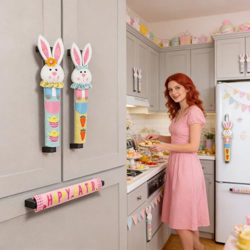 Fundas para manijas de electrodomésticos con diseño de conejo 4