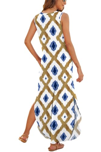 Image of Hount Women's Casual Summer Sleeveless Dress Loose Split Maxi Dresses with Pockets