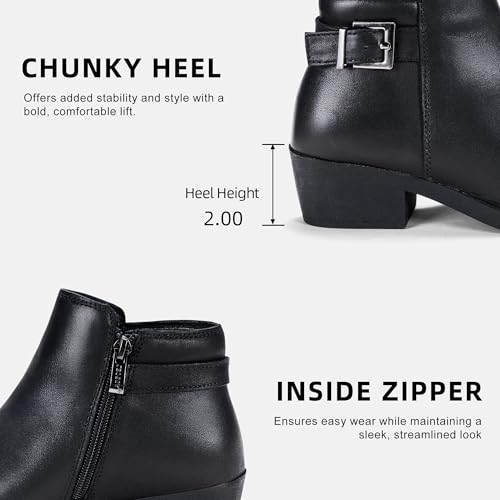 Jeossy Women’s Ankle Short Boots Western Chunky Low Heel Cowboy 9617 Booties with Zipper3