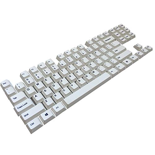 Happy Balls 87 Keycap Set Cherry Profile/Thick/Top Printed Dye Sub PBT Keycaps for 87 Tenkeyless TKL MX Switches Mechanical Keyboard(White 87 Keyset)