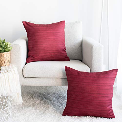 Image of The White Petals Maroon Cushion Covers - Luxurious, Elegant & Decorative (16x16 inch, Pack of 2)