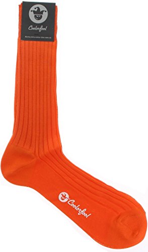 Coolorfool Calcetines de algodón hilo de Scocia Premium para hombre y mujer 100% algodón naranja T46/48