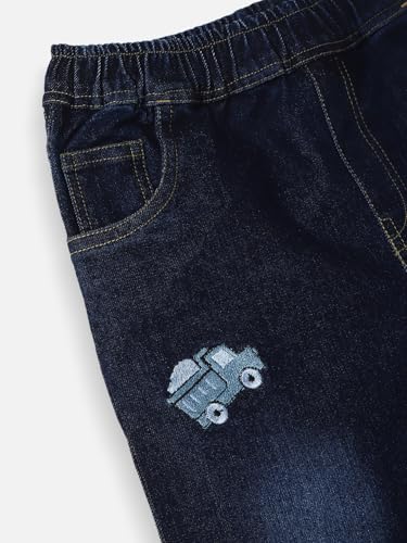 Image of Nautinati Boys Cotton Denim Jeans with Value-Added Detailing | Age 2-10 Years