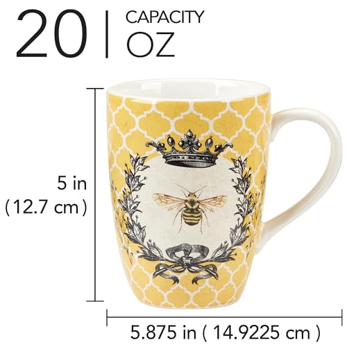 Set de 4 Mugs French Bees 20 oz Certified International miniatura 3