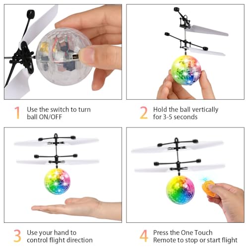 OSDUE Fliegender Ball, Drohne, Helikopter, Flying Ball Fly Magic Spinner Boomerang Spielzeug für Kinder 6-10+