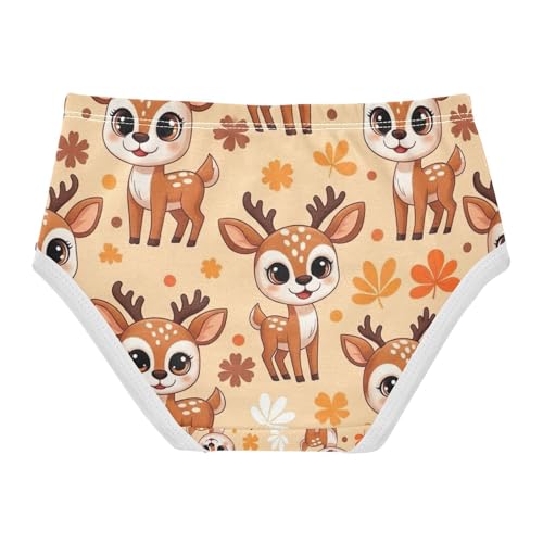 Toddler Briefs, Cute Cartoon Deer Cotton Underwear for Girls, 2–8 Years2