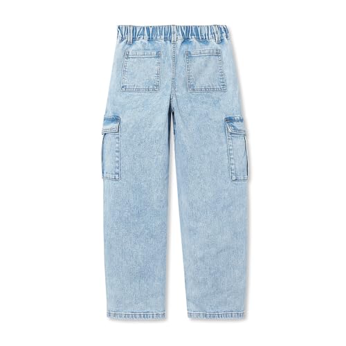 Lands' End Girls Denim Cargo Wide Leg Jeans2