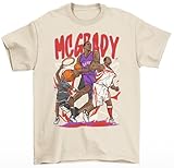 RatTrapTees Tracy McGrady Cartoon Style Basketball T-Shirt (US, Alpha, Large, Regular, Regular, Natural)