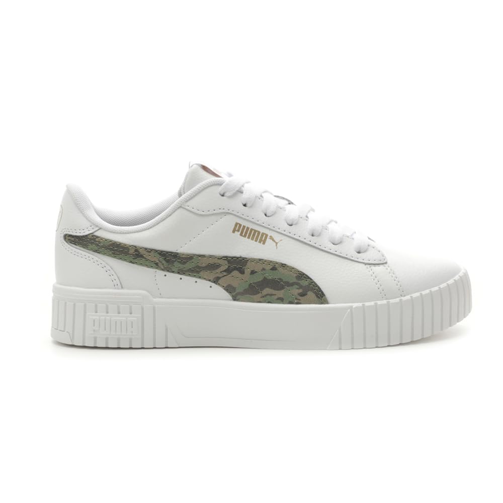 PUMA Womens Carina Crew 2 Camouflage Lace Up Sneakers Shoes Casual - White 10.5 White