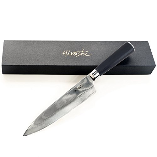 Premium Sushi & Sashimi Chef’s Knife – 8' Ultra High Carbon Damascus Steel – Presented In A Beautiful Gift Box (Black Handle)