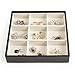 J JACKCUBE DESIGN 4 Stackable Trays Jewelry Storage Display Case for Drawer or Dresser - Holder for Earring Ring Necklace or Cufflinks - MK220-1ABCD