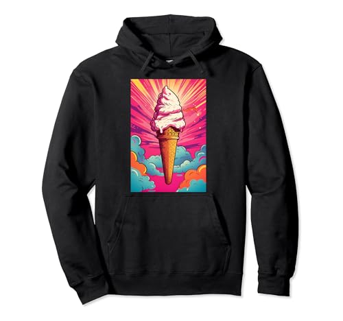 Gaufrier glacé cornet de glace glace pop art vintage rétro glacé café glacé Sweat à Capuche