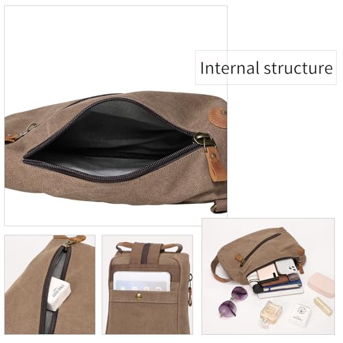 Image of KL928 Canvas Sling Bag crossbody Bags Small Backpack Pack Travel Purse convertible purses for Women Men