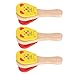 Wooden Castanet Percussion Instrument with Crisp Acoustic Response, 3-Count Handheld Solid Wood Castanets for Rhythm Control, Music Timing Practice, Sound Accent Performance & Percussion Expression