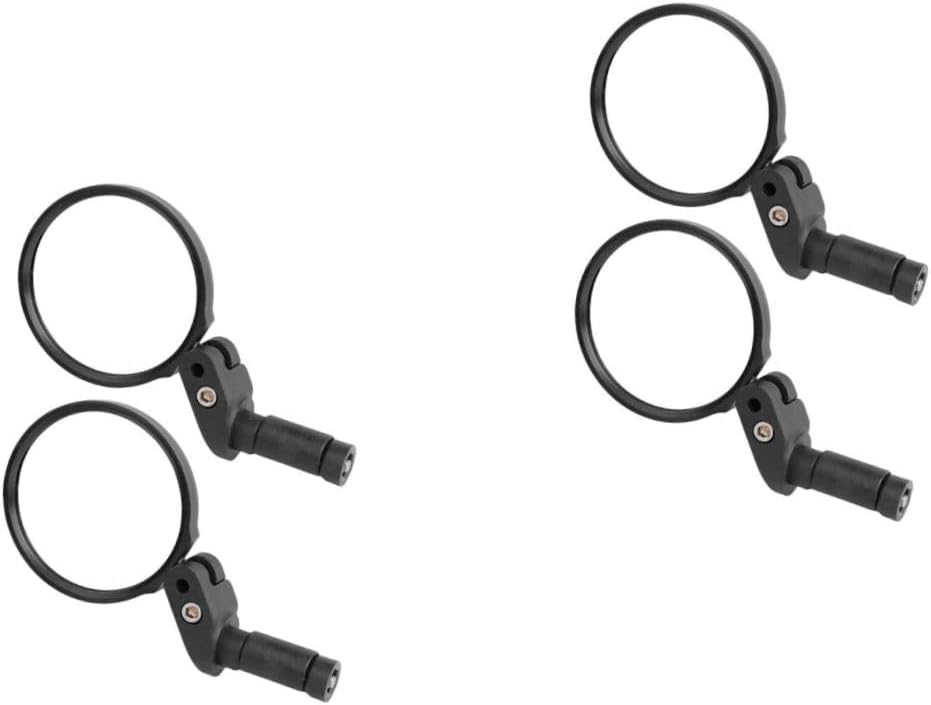 HEMOTON 4pcs Adjustable Bike Rearview Mirror Folding Convex Reflector for Mountain and Road Cycling Fits Handlebar for Enhanced Safety and