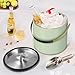 3.2L/3.4QT Stainless Steel Ice Bucket with Lid and Scoop, Double Wall Insulated Ice Bucket for Cocktail Bar and Parties (Mint Green)